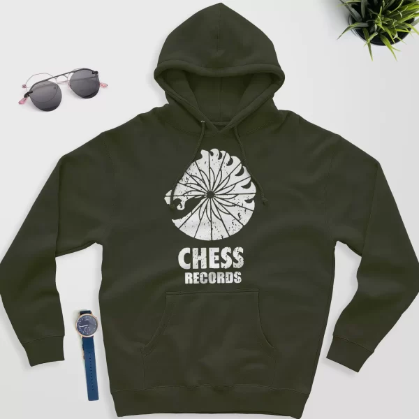 chess records hoodie military green color