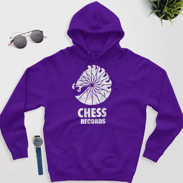 chess records hoodie purple color