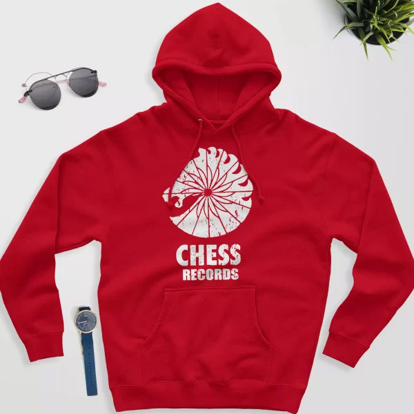 chess records hoodie red color