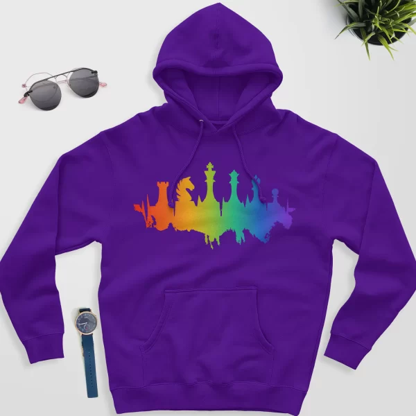 chess themed hoodies purple color