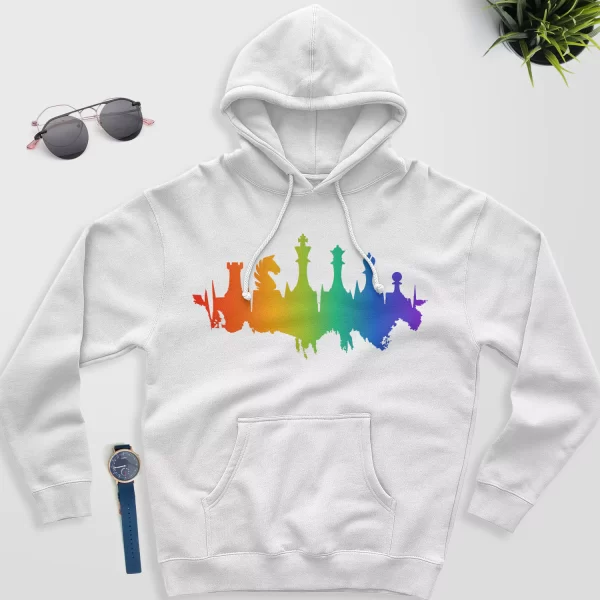 chess themed hoodies white color