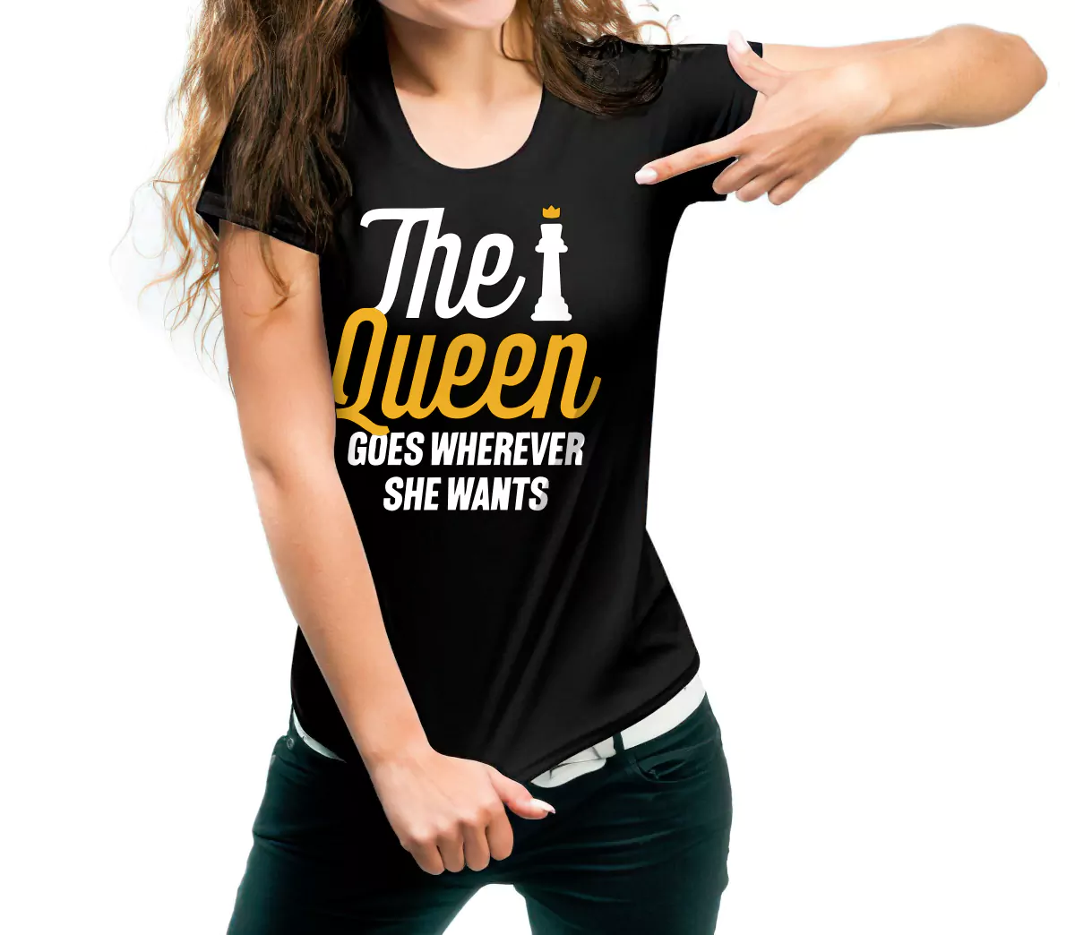 chess tshirt-Queen goes wherever she wants for her