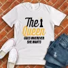 chess tshirt-Queen goes wherever she wants white color