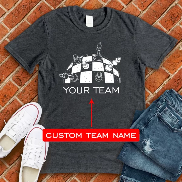 custom chess team t shirt grey color