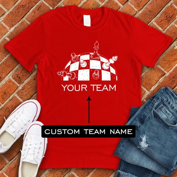 custom chess team t shirt red color