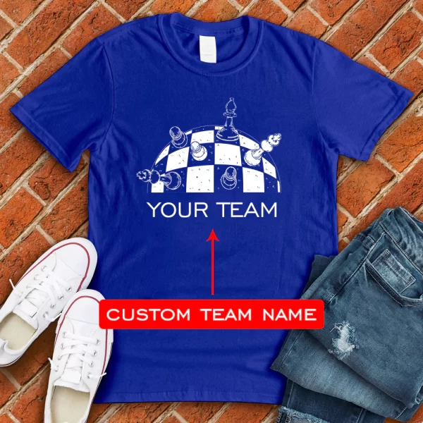custom chess team t shirt royal blue color