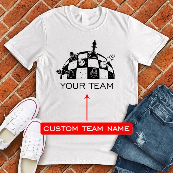 custom chess team t shirt white color
