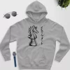 knight chess piece hoodie grey color