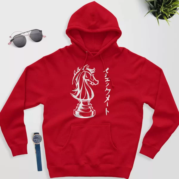 knight chess piece hoodie red color