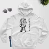 knight chess piece hoodie white color