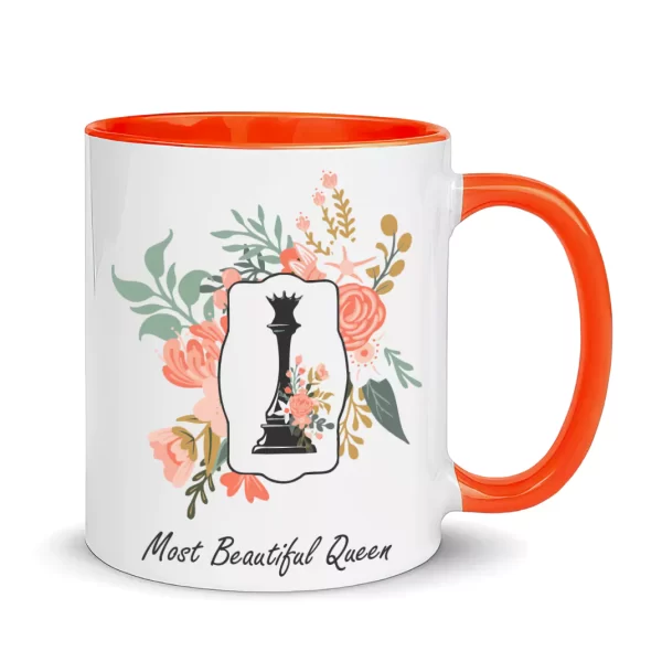 most beautiful queen chess mug orang color