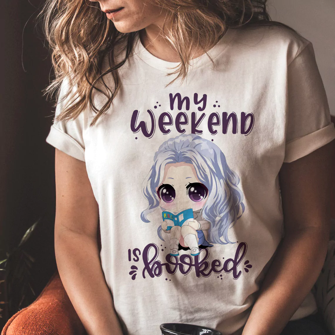 my weekend is booked t shirt anime girl for woman