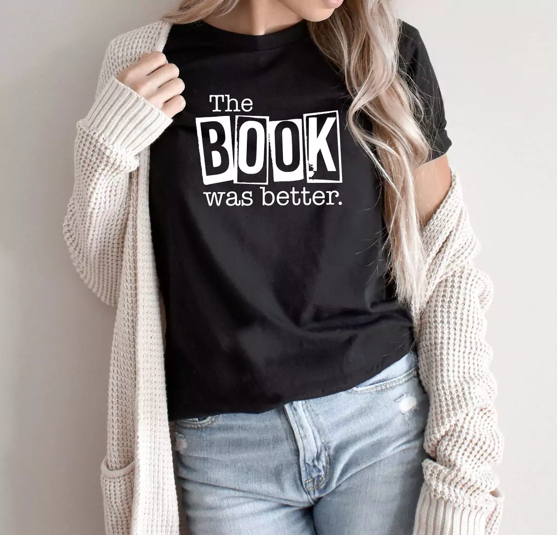 the book was better t shirt black color design1 for woman
