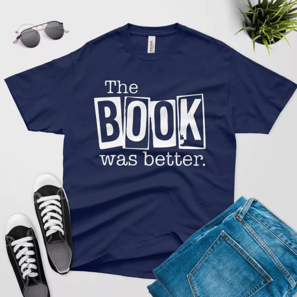 the book was better t shirt navy color design1