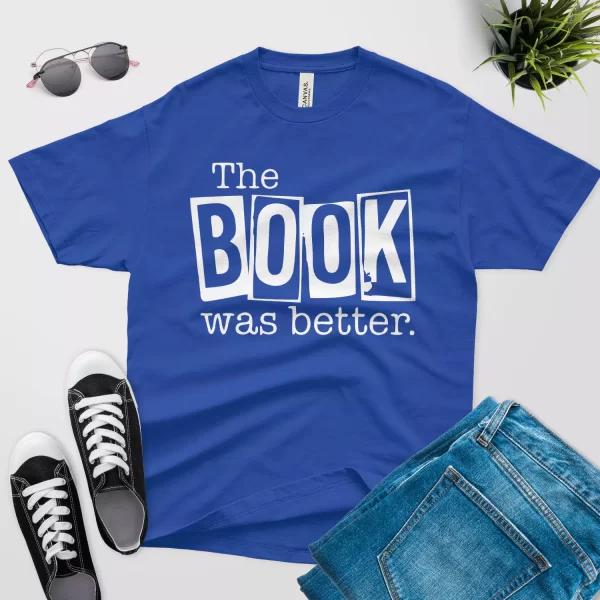 the book was better t shirt royal blue color design1
