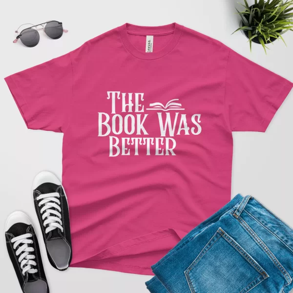the book was better t shirt v2 berry color