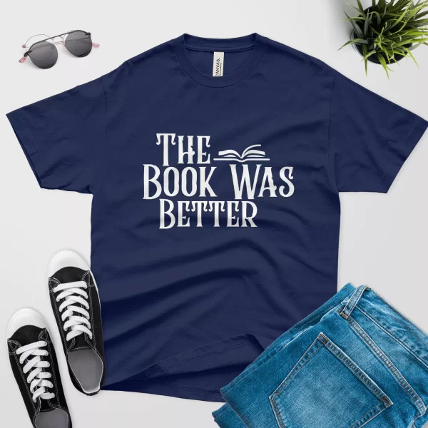 the book was better t shirt v2 navy blue color