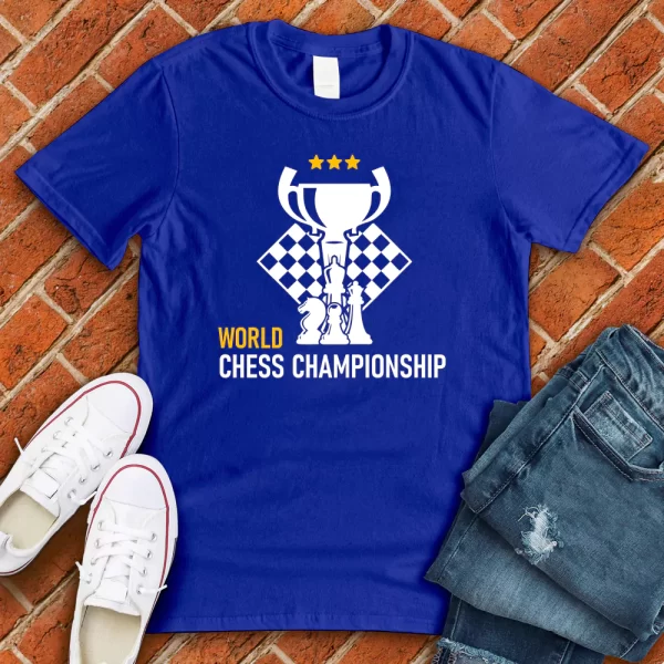 world chess championship t shirt blue color
