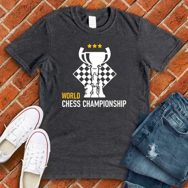 world chess championship t shirt grey color
