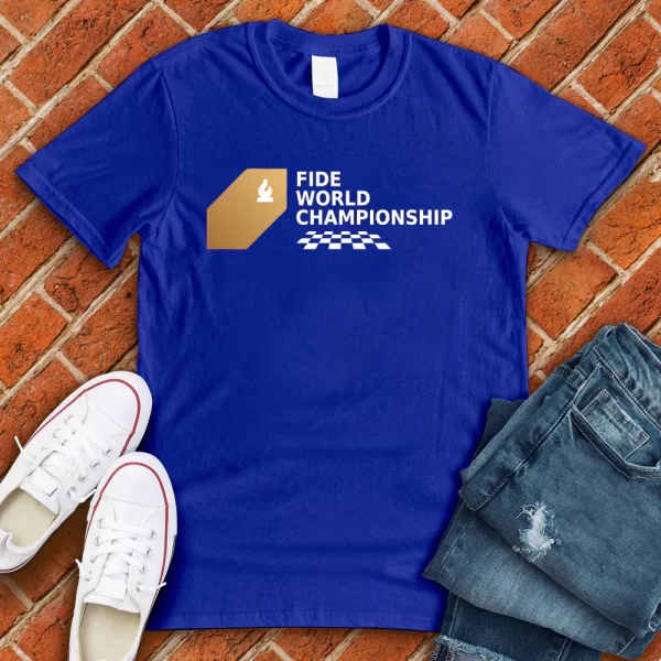 world chess championship t shirt royal blue color