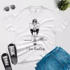 Girl Reading Book With Coffee t shirt white color