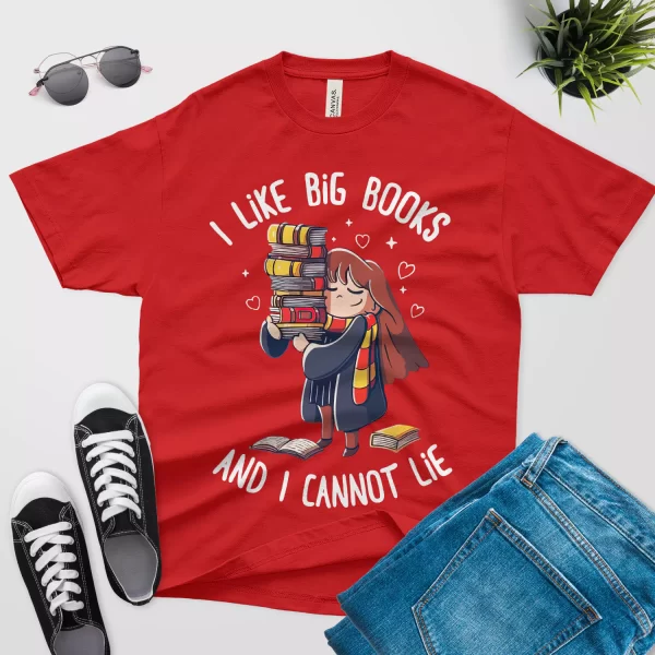 I like big books and i cannot lie t shirt red color