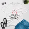 I love books T-shirt white color Valentin gift for book lovers