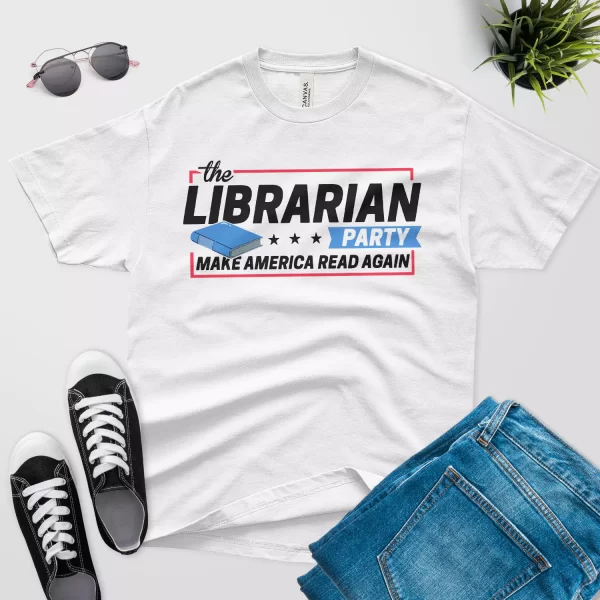 Trump quote for librarian party white shirt- make america read again t shirt