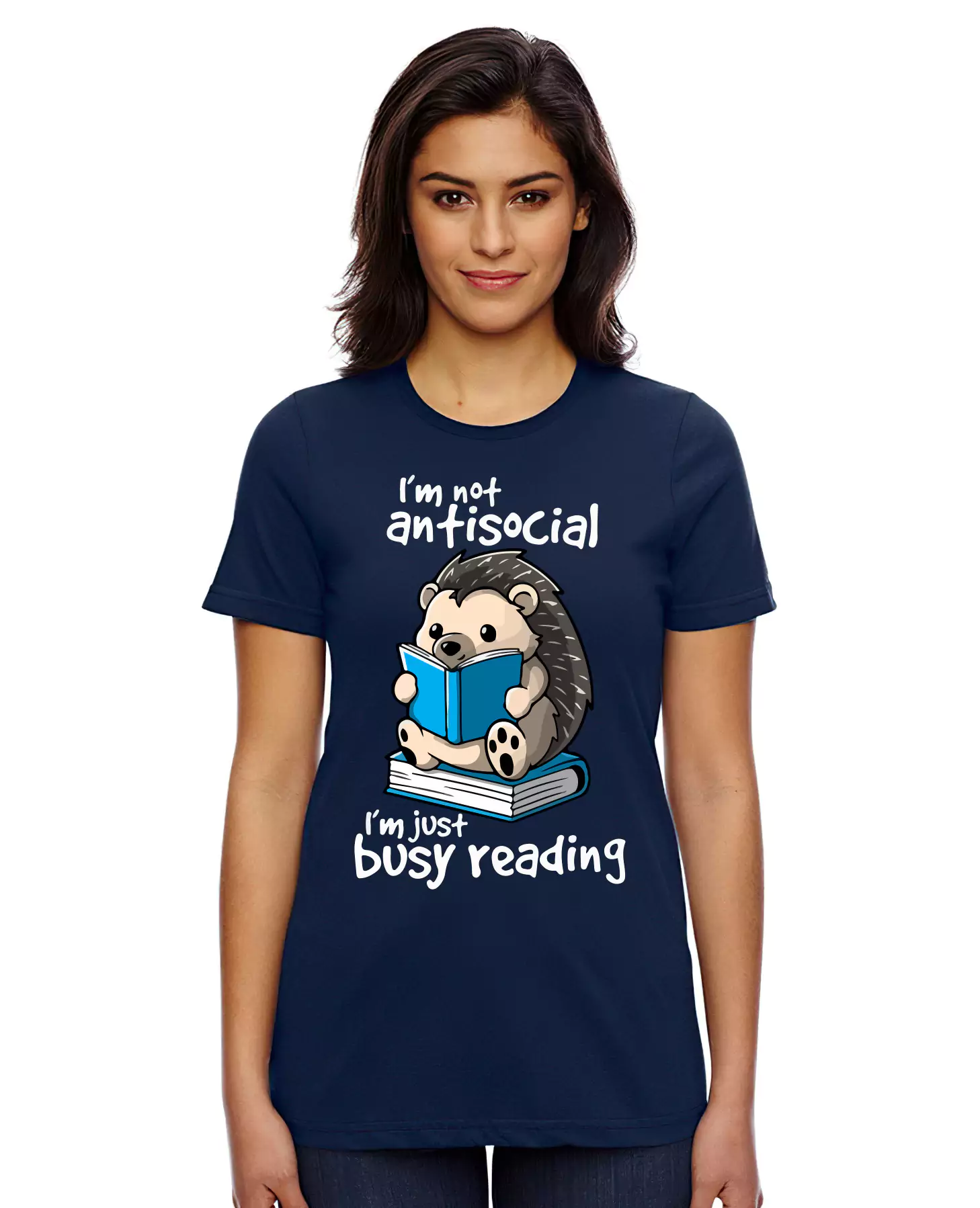 bookish girl wearing i am not antisocial i am just busy reading t shirt for gift