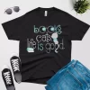 books cats life is good t shirt black color