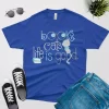 books cats life is good t shirt royal blue color