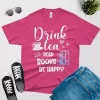 drink tea read books be happy t shirt berry color