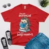 i am not antisocial i am just busy reading t shirt red color