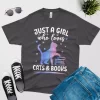 just a girl who loves cats and books t shirt dark grey color