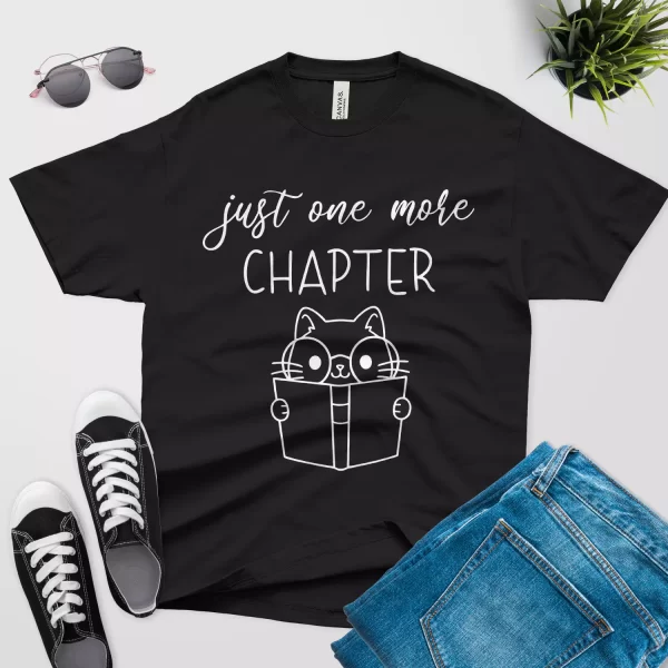 just one more chapter funny t shirt black color