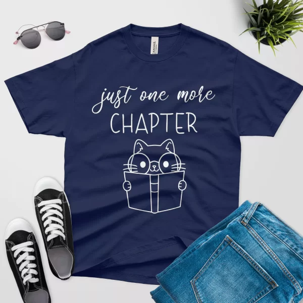 just one more chapter funny t shirt navy color