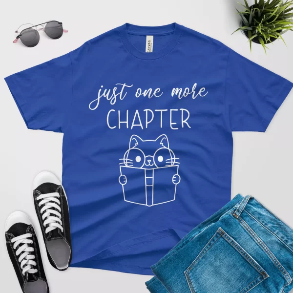 just one more chapter funny t shirt royal blue color
