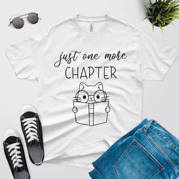 just one more chapter funny t shirt white color