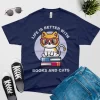life is better with cats and books t shirt navy color