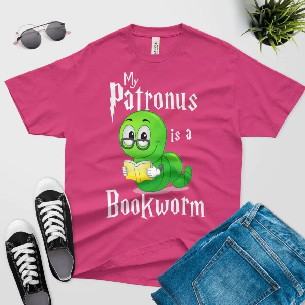 my patronus is a bookworm t shirt berry color