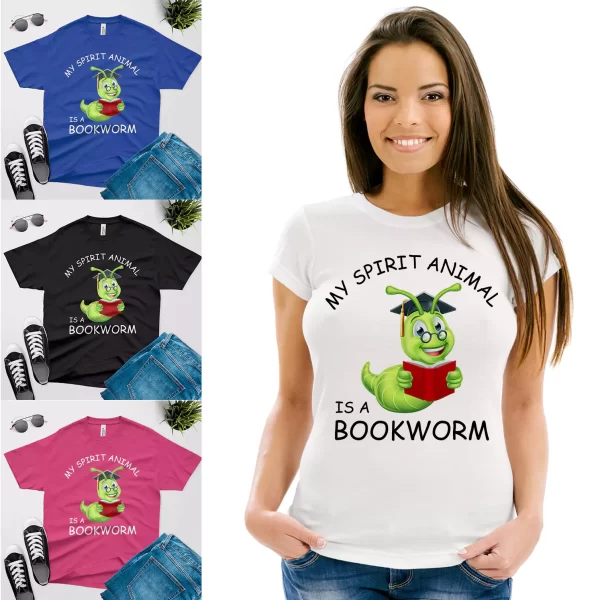 my spirit animal is a bookworm t shirt for woman