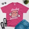 reading is awesome t shirt berry color