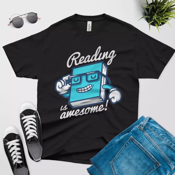 reading is awesome t shirt black color