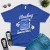 reading is awesome t shirt royal blue color