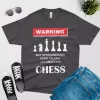 Warning may spontaneously start talking about chess shirt dark grey color