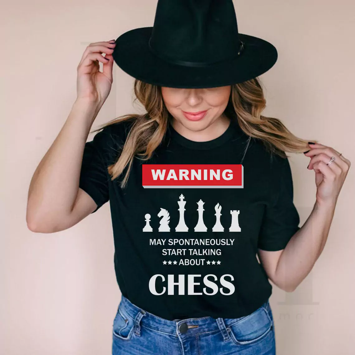 chess girl wearing Warning may spontaneously start talking about chess shirt